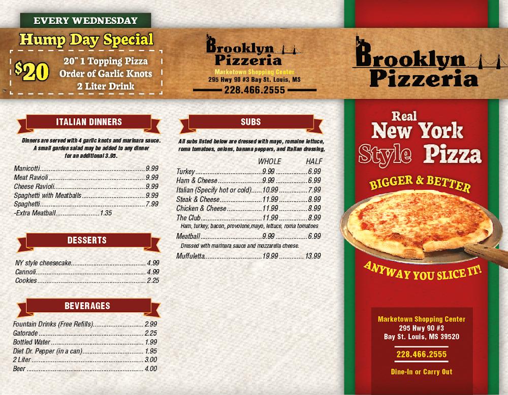 Brooklyn Pizzeria Menu image 2